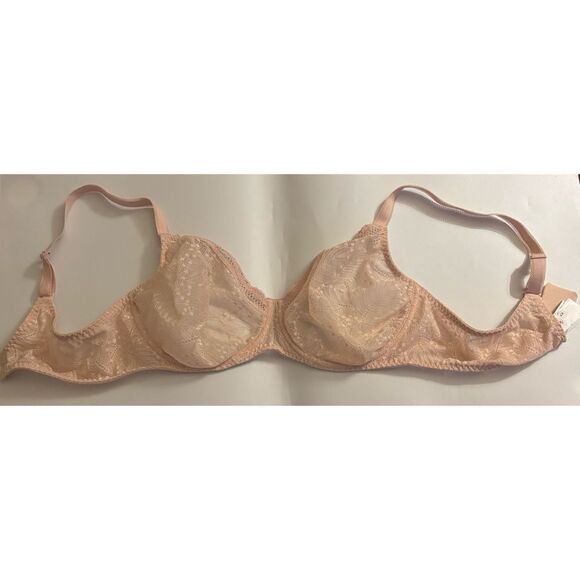 Simone Perele Comete Full
Coverage Lace Bra in  Pinky Sand Size 36D / NWOT - Picture 8 of 11